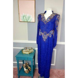 Vintage Beaded Gown, Beaded Prom Dress, Winter For